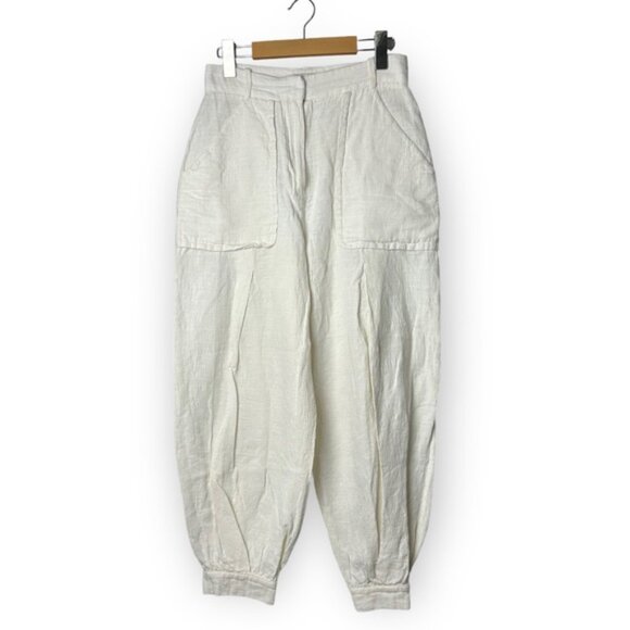 Shona Joy Harem Style Cream Linen Pants - Picture 2 of 8